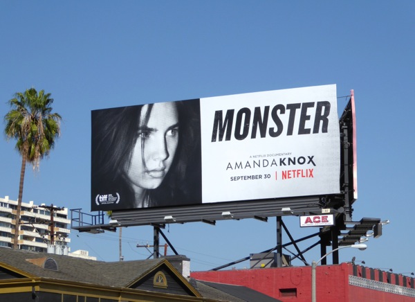 Amanda Knox documentary Monster billboard
